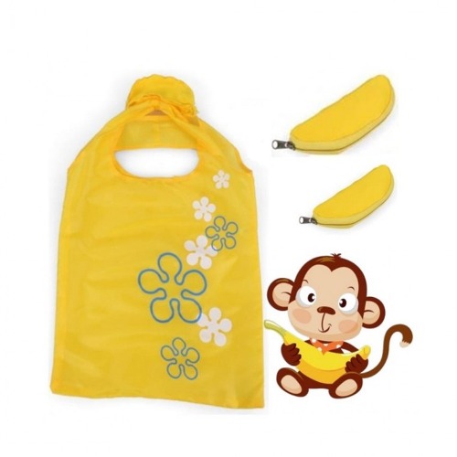 바나나 장바구니 휴대용 접이식 마켓백 포켓백