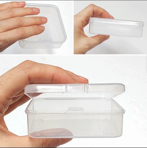 미니 플라스틱 휴대용 정사각형 투명 케이스 다용도 다목적 사각빈통(중) 약통 소품 보관통 용기 관공서 기프트